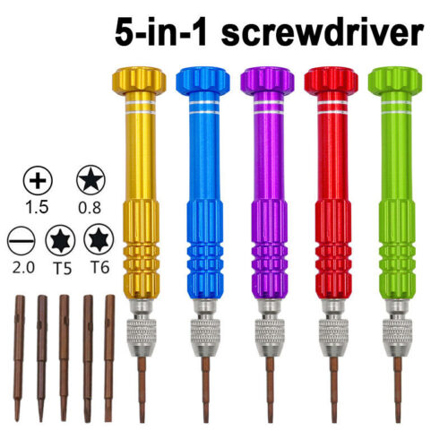 5-in-1 Multi-function Mini Screwdriver Set Handleiding Aluminium Mobile Phone Repairing Tools