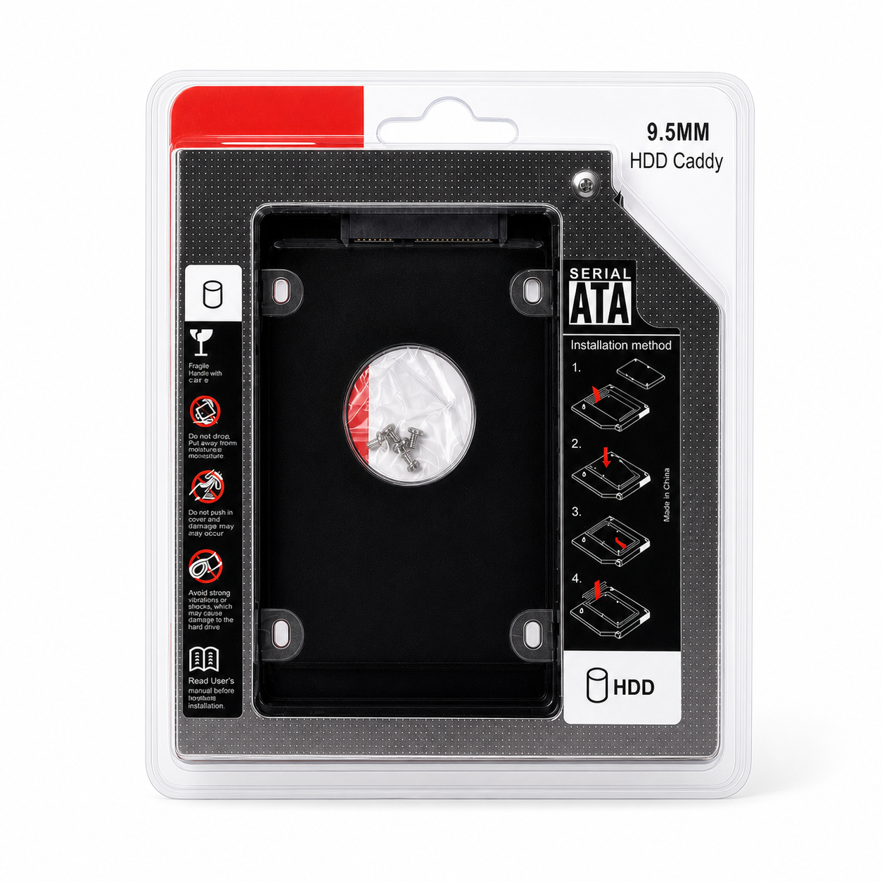 9.5mm SATA HDD Caddy for Laptop – 2.5″ HDD & SSD Adapter